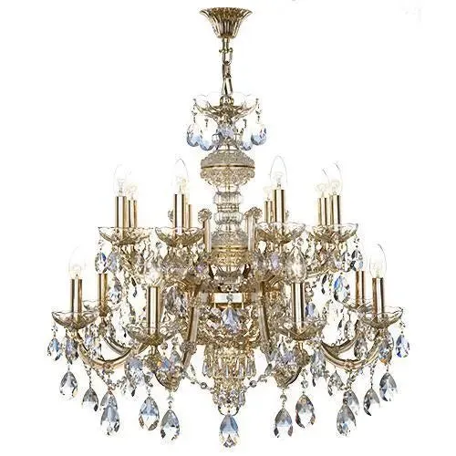 Asfour - Maria Theresa Chandelier - 18 Bulbs - Gold - Pear Golden Shadow