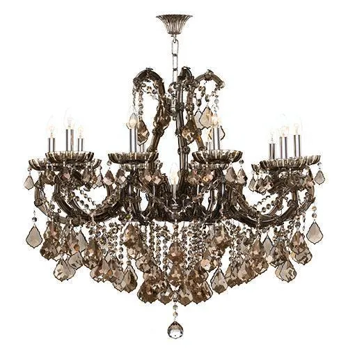 Asfour Maria Theresa Chandelier - 19 Bulbs - Chrome - Ball & Drop Clear