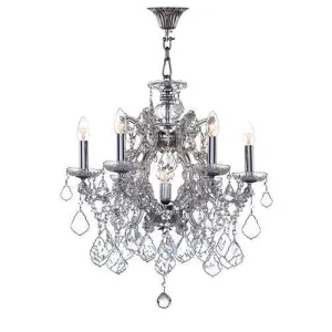 Asfour - Maria Theresa Chandelier - 7 Bulbs - Chrome - Pendeloque Clear