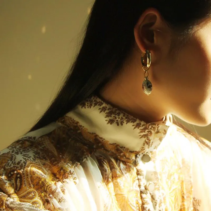 Asymmetrical Cloisonne Fish Handmade Drop Earrings