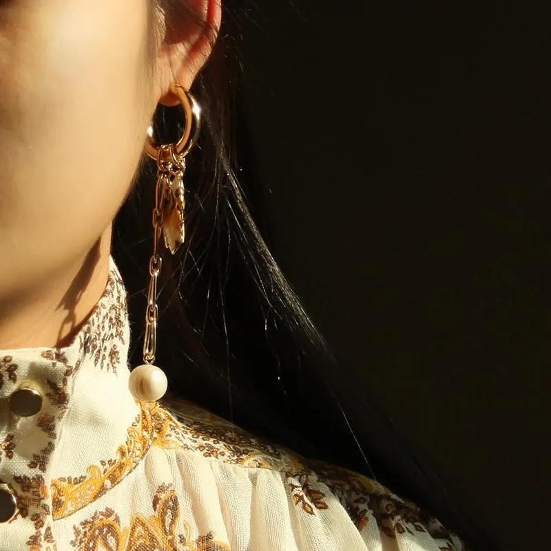 Asymmetrical Cloisonne Fish Handmade Drop Earrings