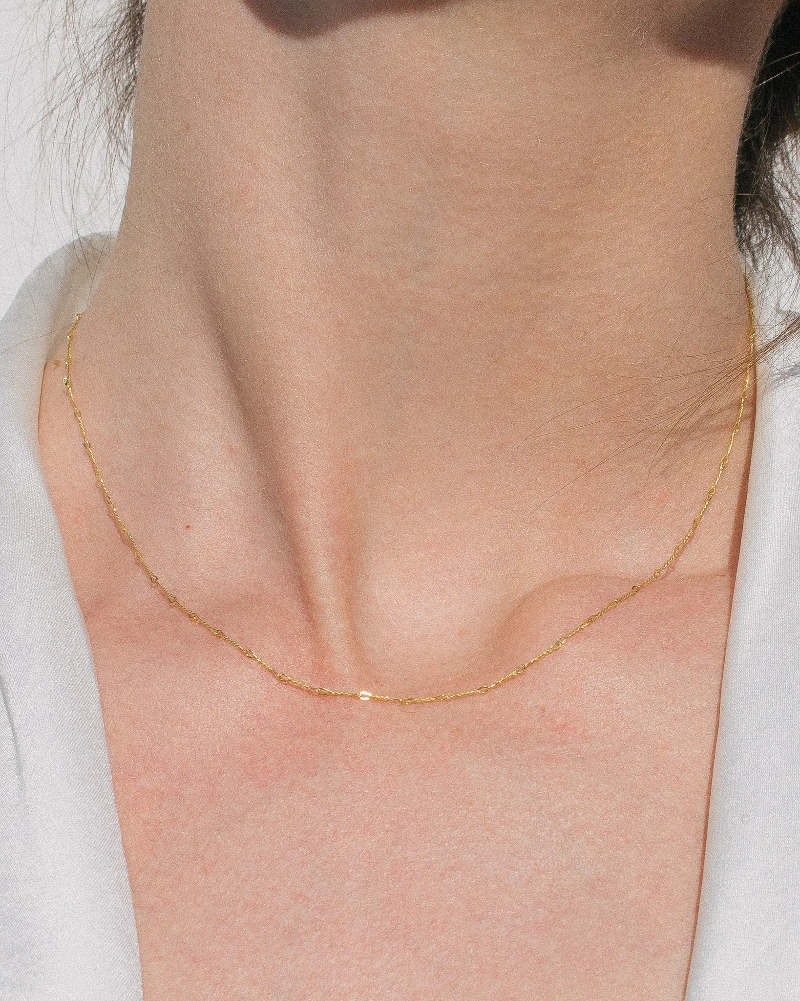 Barbed Wire Chain Necklace Gold Vermeil