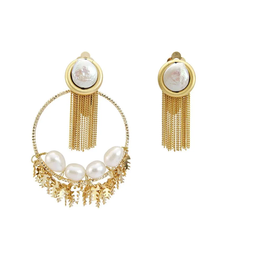 Baroque Pearl Handmade Hoop Earrings Roaring 20s Jewelry