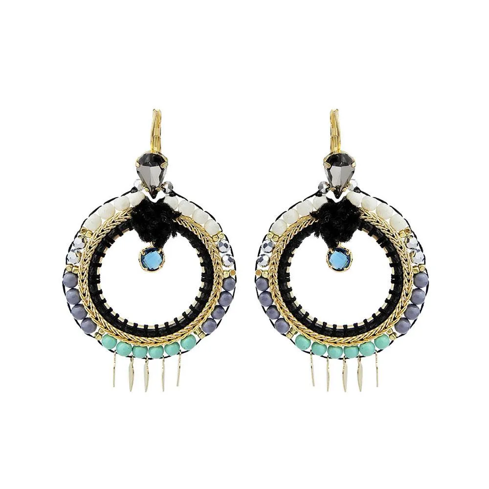 Bead Weaving Hoop Handmade Earrings