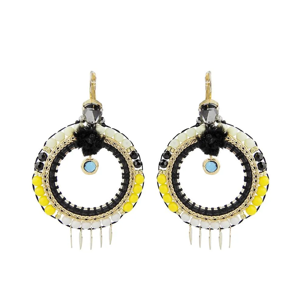 Bead Weaving Hoop Handmade Earrings