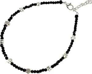 Black Bead Crystal Charm Anklet Bracelet Handmade Simple Summer Beach Waterproof Black Anklet Foot Chain Bracelets for Women Minimalist Jewelry Adjustable