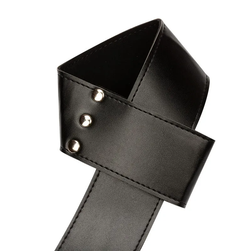 Black Faux Leather Hanging Handcuffs