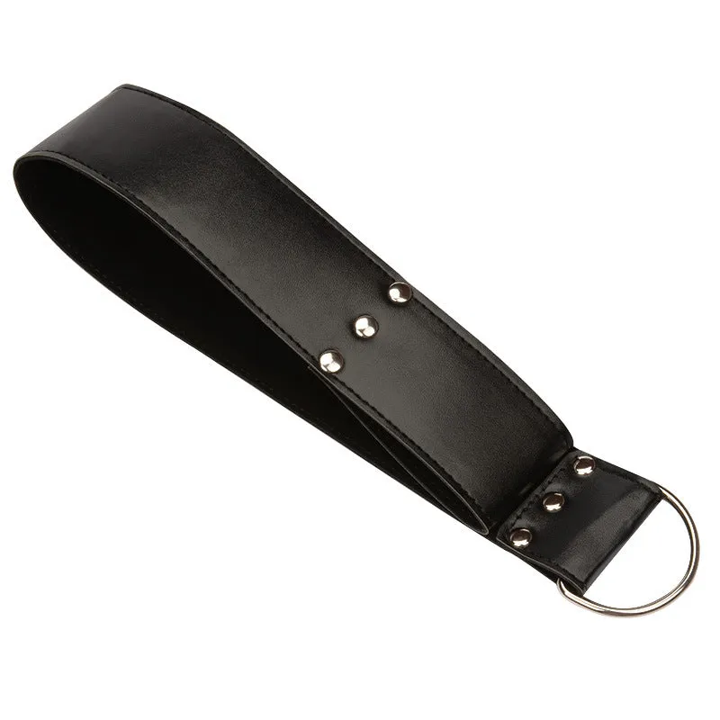 Black Faux Leather Hanging Handcuffs
