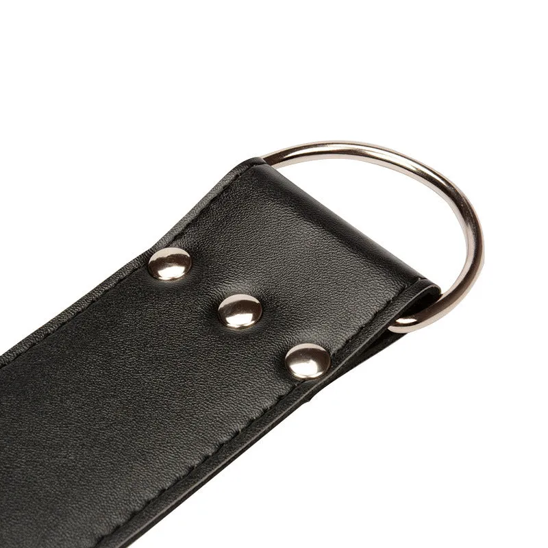 Black Faux Leather Hanging Handcuffs