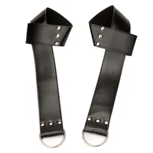 Black Faux Leather Hanging Handcuffs