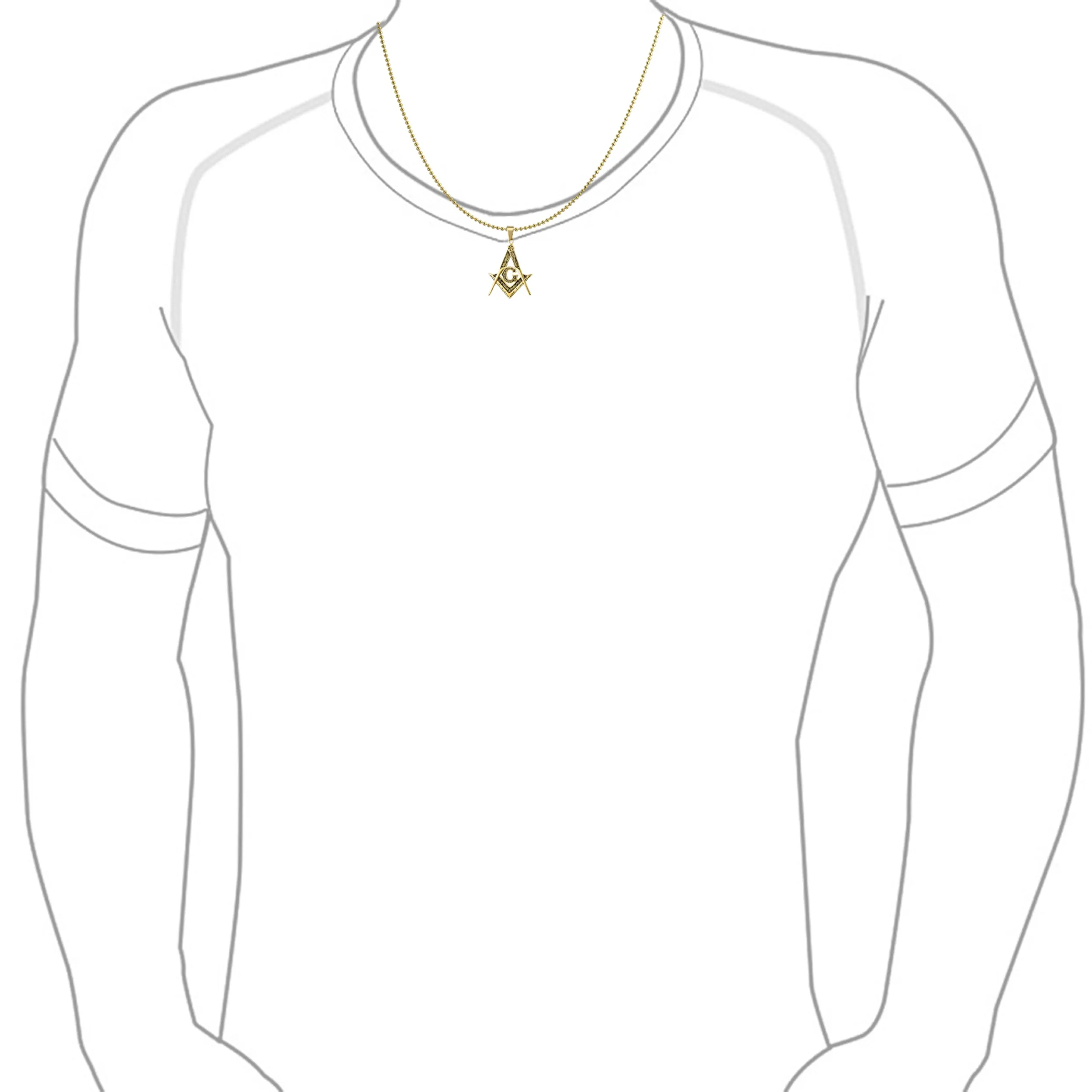 Black Oxidized Freemason Masonic Symbol Pendant Necklace Silver Gold Tone