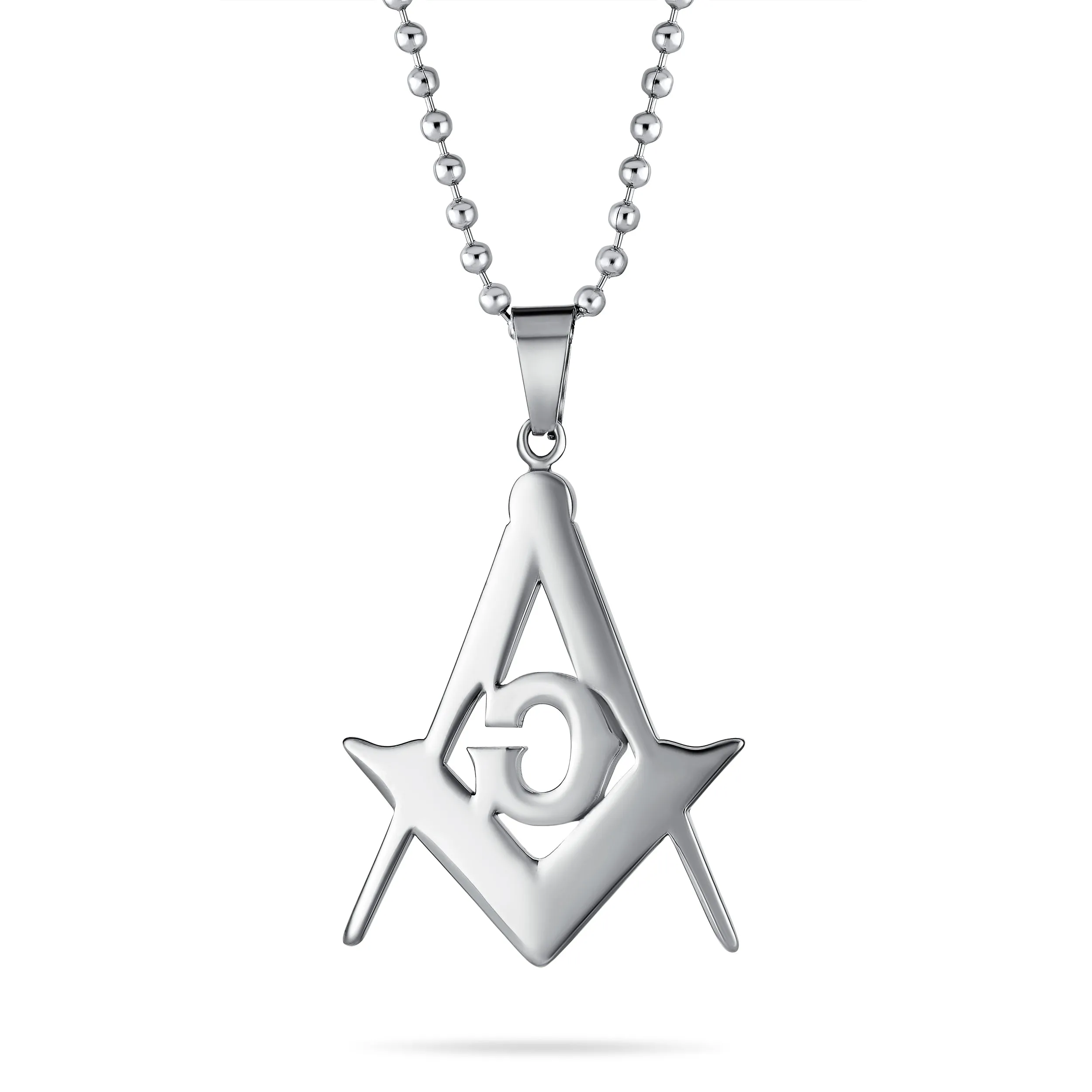 Black Oxidized Freemason Masonic Symbol Pendant Necklace Silver Gold Tone