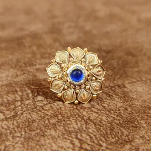 BLUE MATT GOLD LOOK ANTIQUE ADJUSTABLE RING