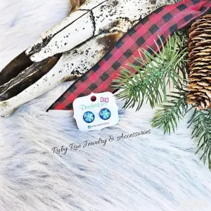 Blue Snowflake Glass Earrings