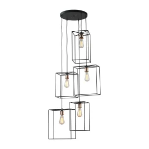 Box 21" Wide 5-Light Pendant