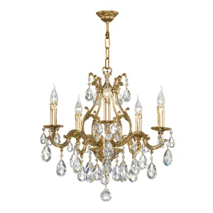 Brass Chandelier - 5 Bulbs - Gold Ox