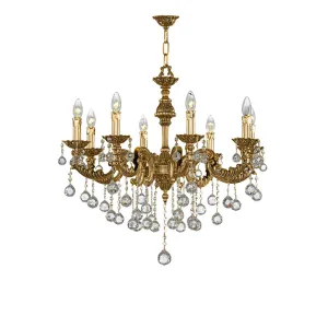 Brass Chandelier - 8 Bulbs - Gold Ox
