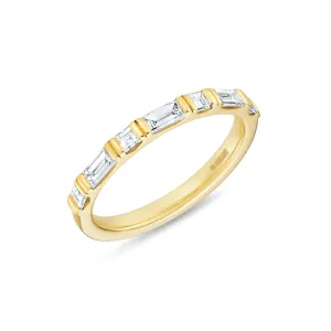 Carré and Baguette Cut Double Ridge Band