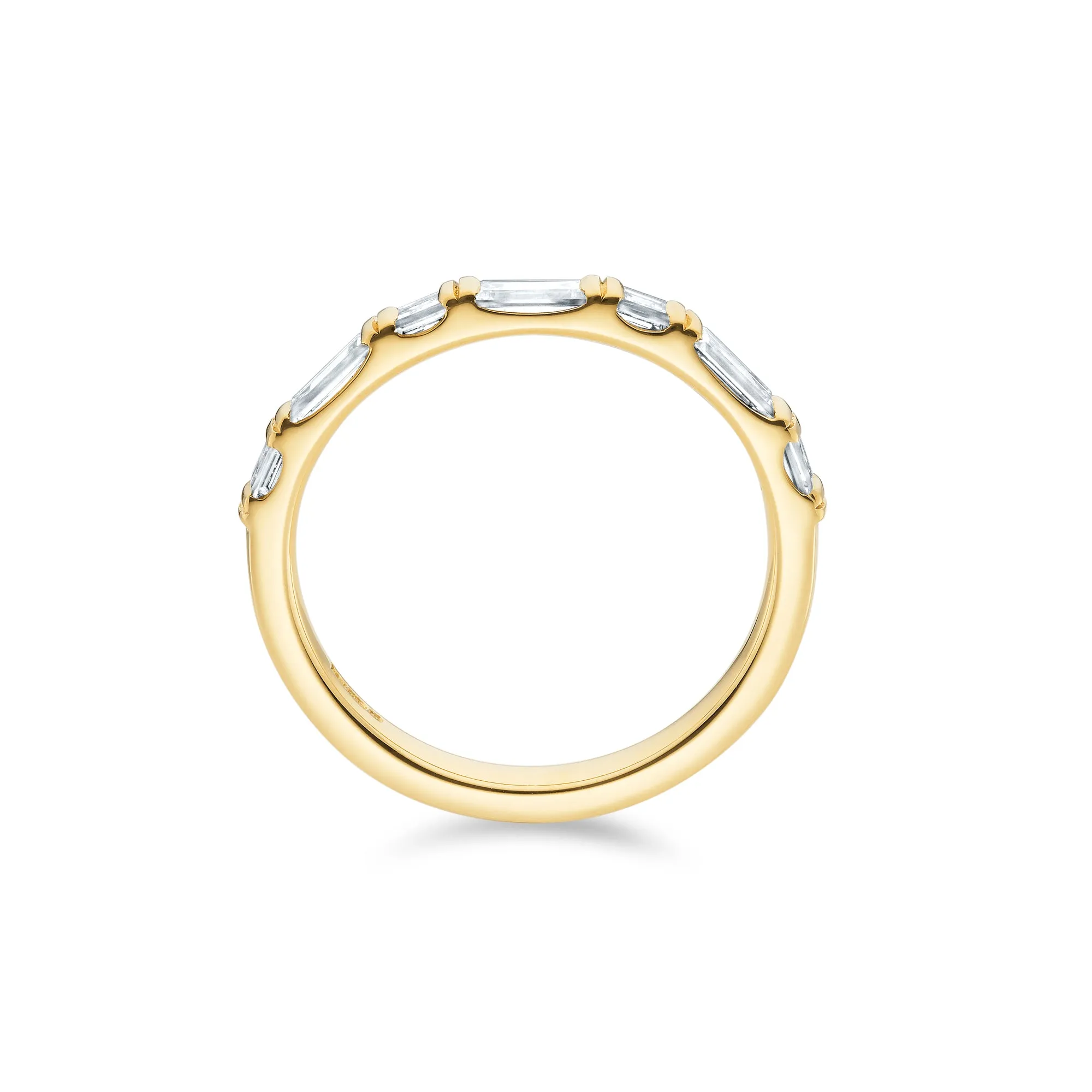 Carré and Baguette Cut Double Ridge Band