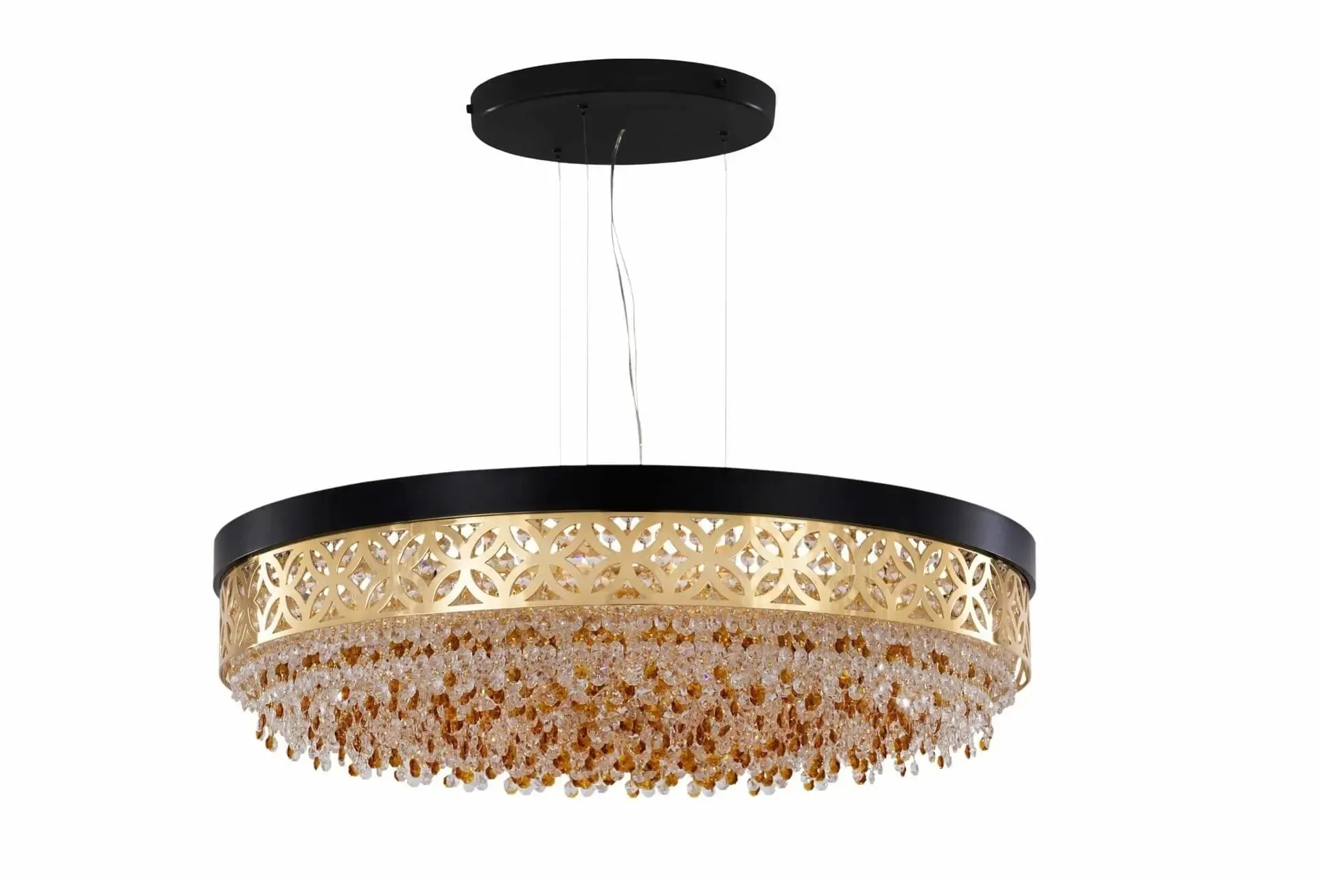 Ceiling Lamp  Gold & Matte Gold Lacquer & Black - 12 Bulb