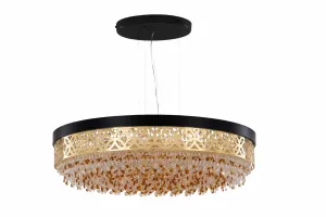 Ceiling Lamp  Gold & Matte Gold Lacquer & Black - 12 Bulb