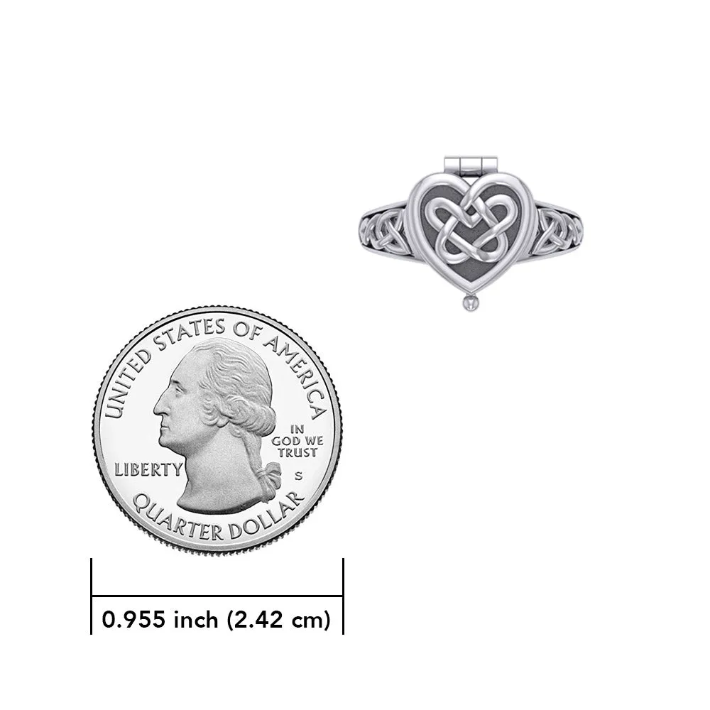 Celtic Heart Silver Poison Ring TRI2455