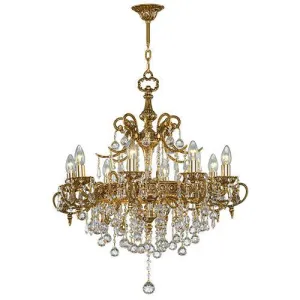 Chandelier 12 Bulbs Oxide Gold