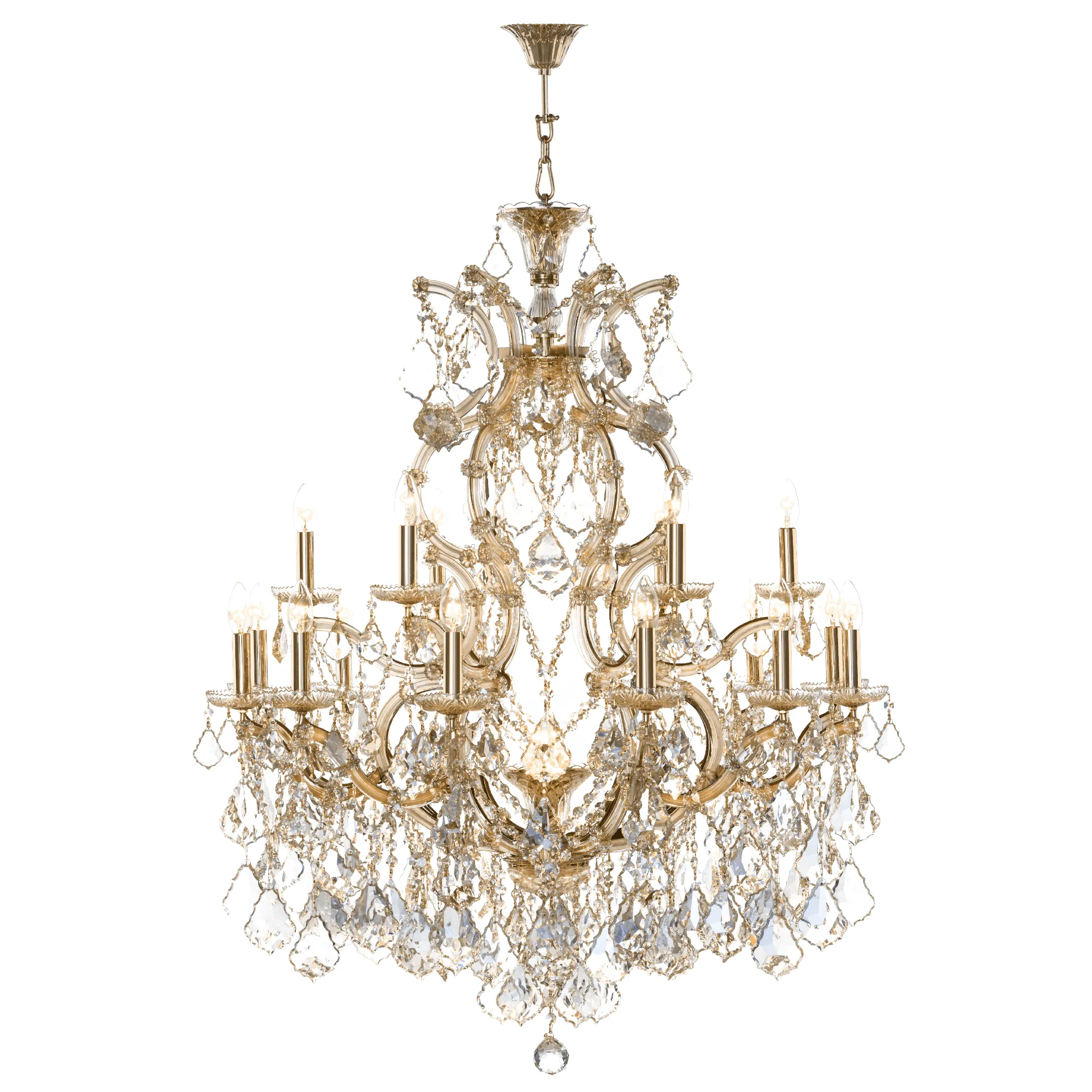Chandelier Brand  Asfour 19 Bulbs Gold