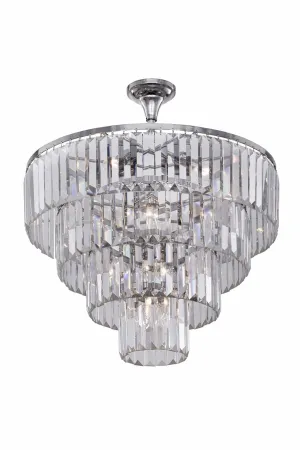 Chandelier Chrome Square 12 Bulb