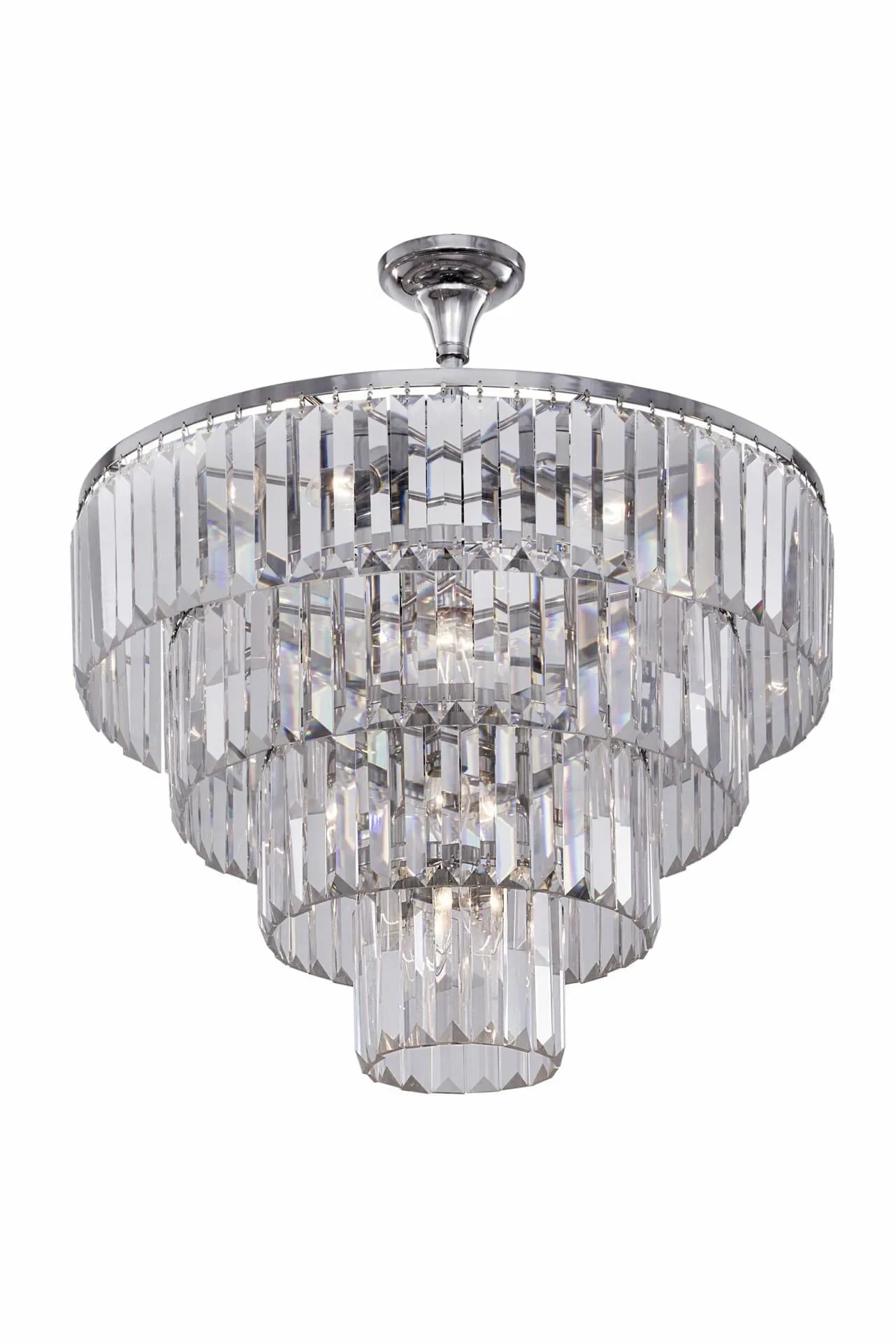 Chandelier Chrome Square 12 Bulb