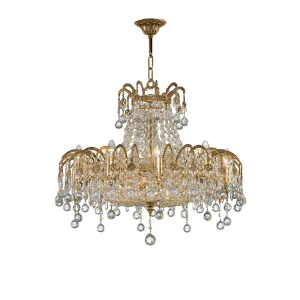 Chandelier Crystal 15 Bulbs Oxide Gold