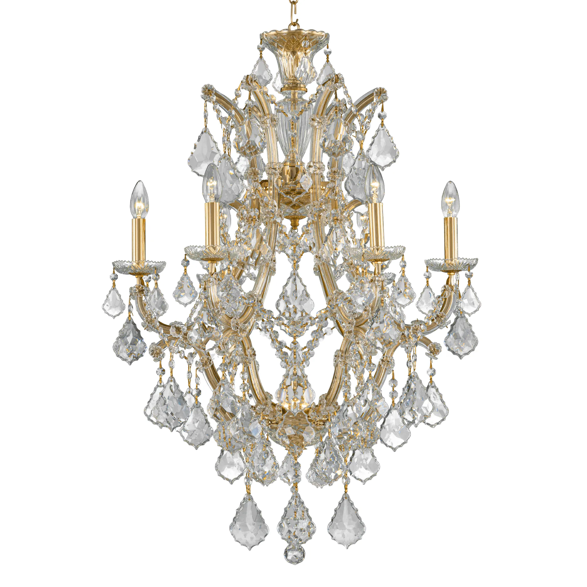 Chandelier Maria Theresa 7 Bulbs Gold