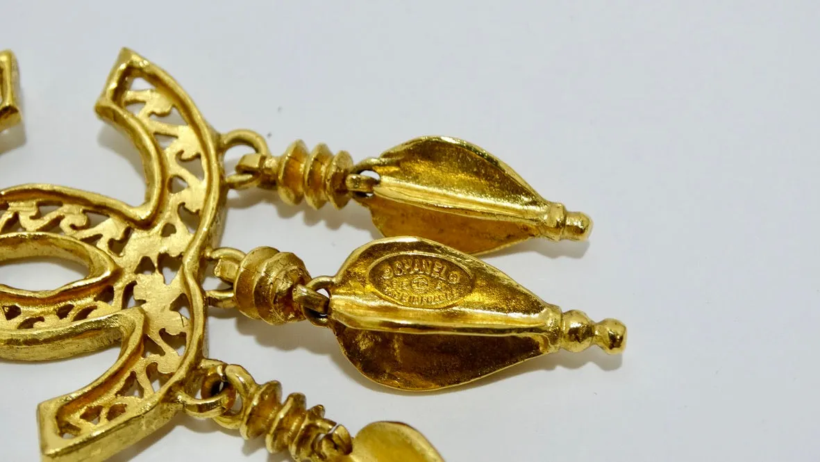 Chanel Ornate Dangle Earrings