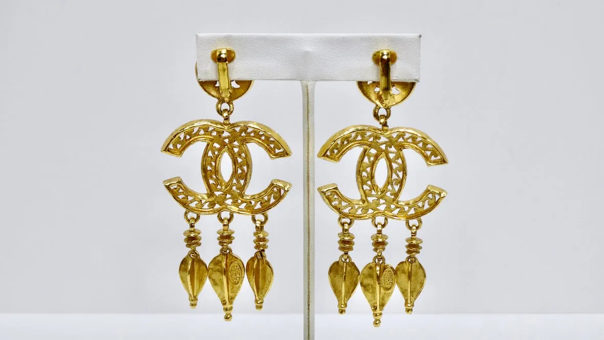 Chanel Ornate Dangle Earrings
