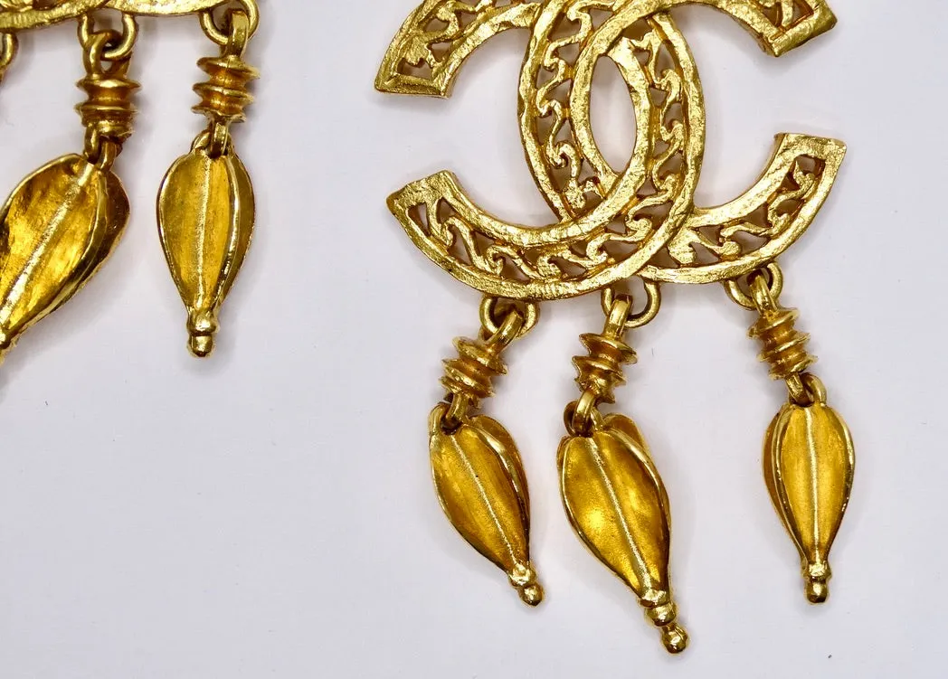 Chanel Ornate Dangle Earrings