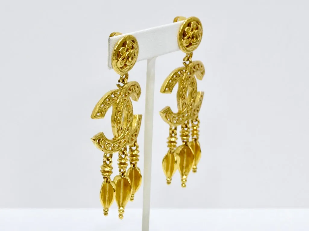 Chanel Ornate Dangle Earrings