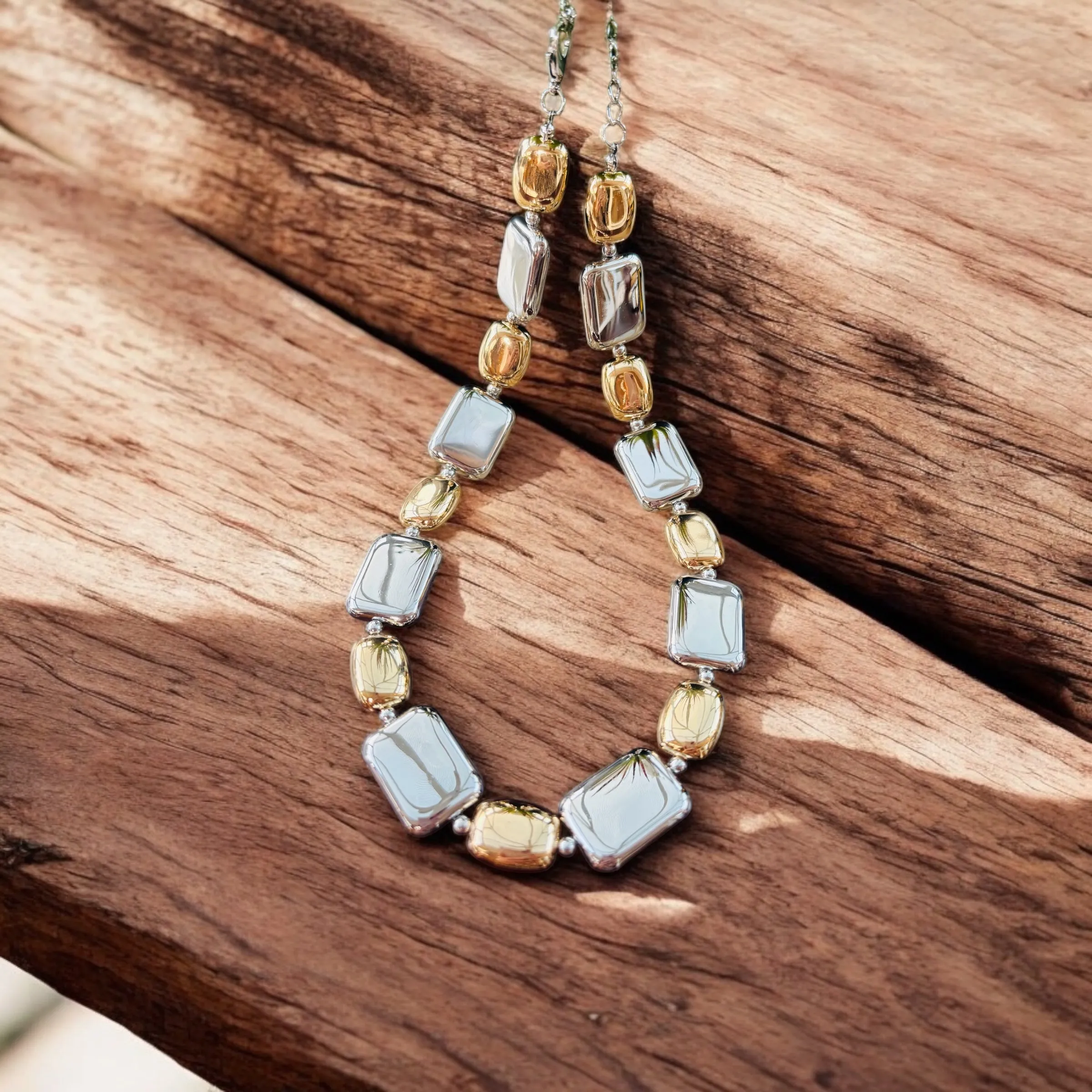 Chunky Link Necklace Two Tone