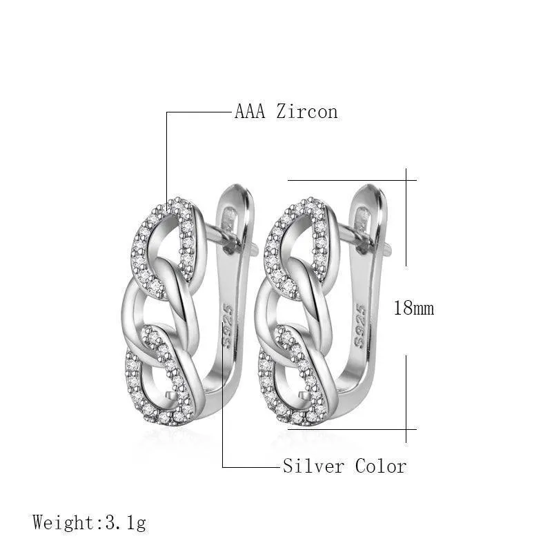 Classic 8 Shape 14K Rolled Rose Gold Stud Earrings with AAA Zircon Diamonds Trendy Luxury Jewellery