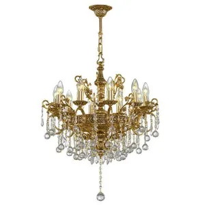 Classic Chandelier 10 Bulbs Oxide Gold