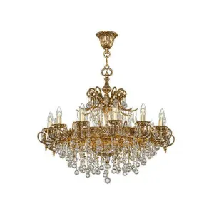 Classic Chandelier 18 Bulbs Oxide Gold