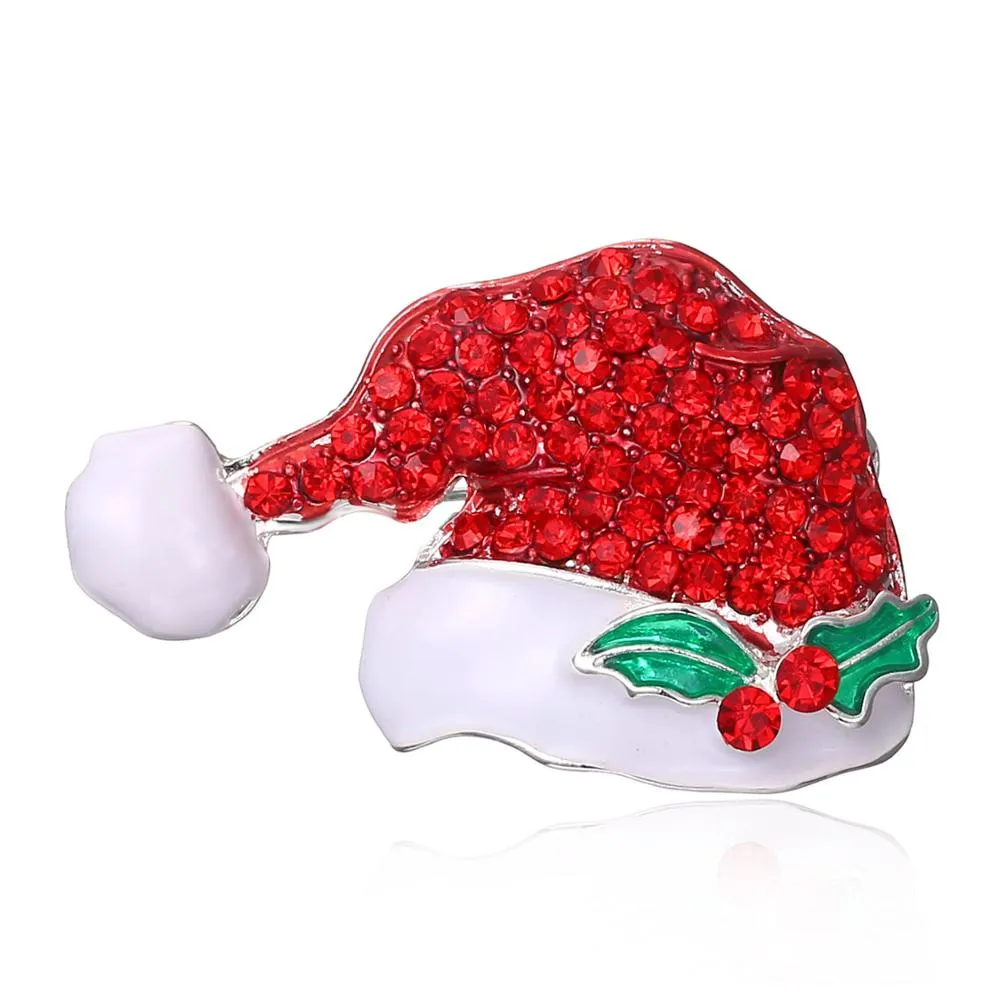 Classic Enamel Rhinestone Christmas Brooches Pins Christmas Santa Claus Christmas Trees Bells Socks Hat Boot Brooches Wholesale