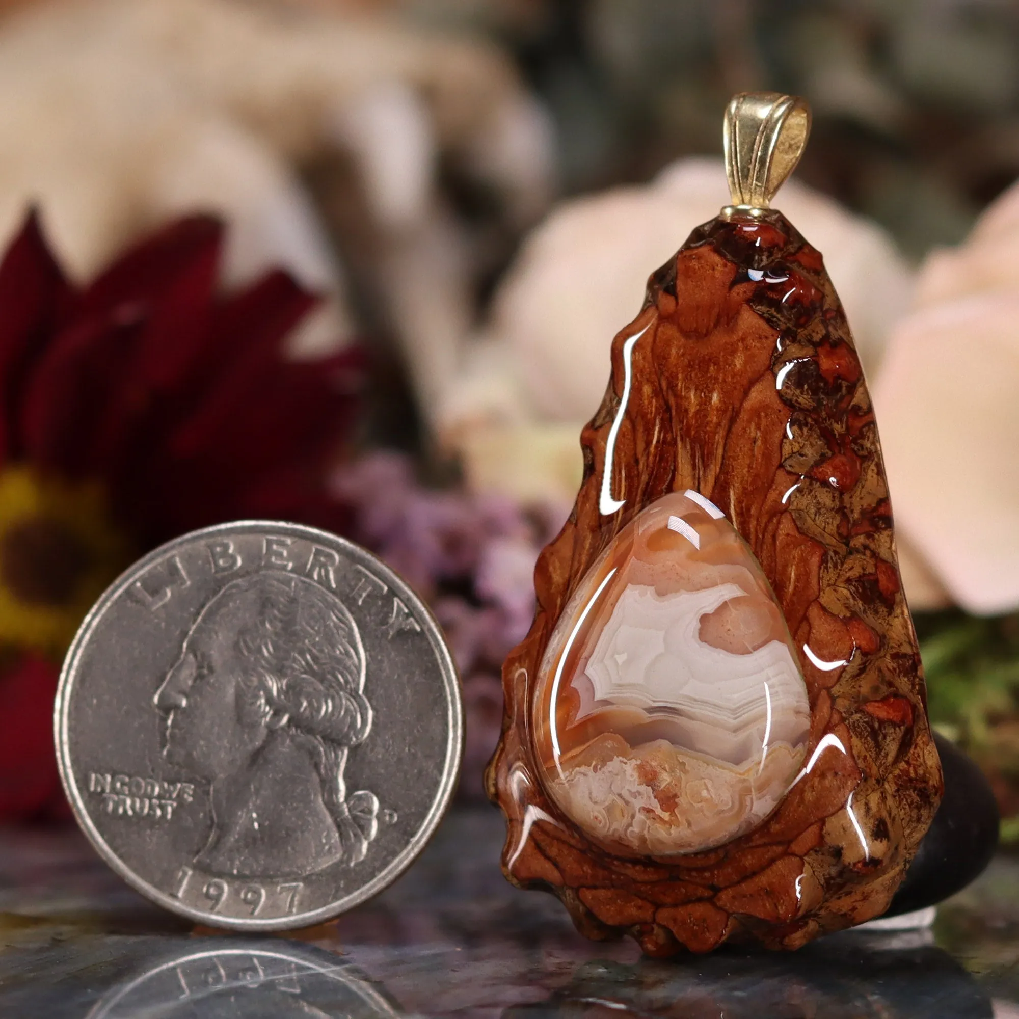 Crazy Lace Agate Teardrop