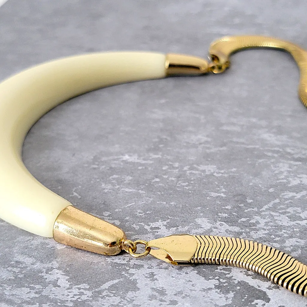 Cream Acrylic Statement Choker by Chico's