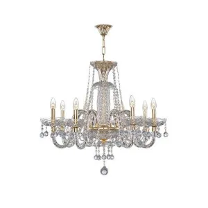 Crystal Chandelier 8 Bulbs Gold