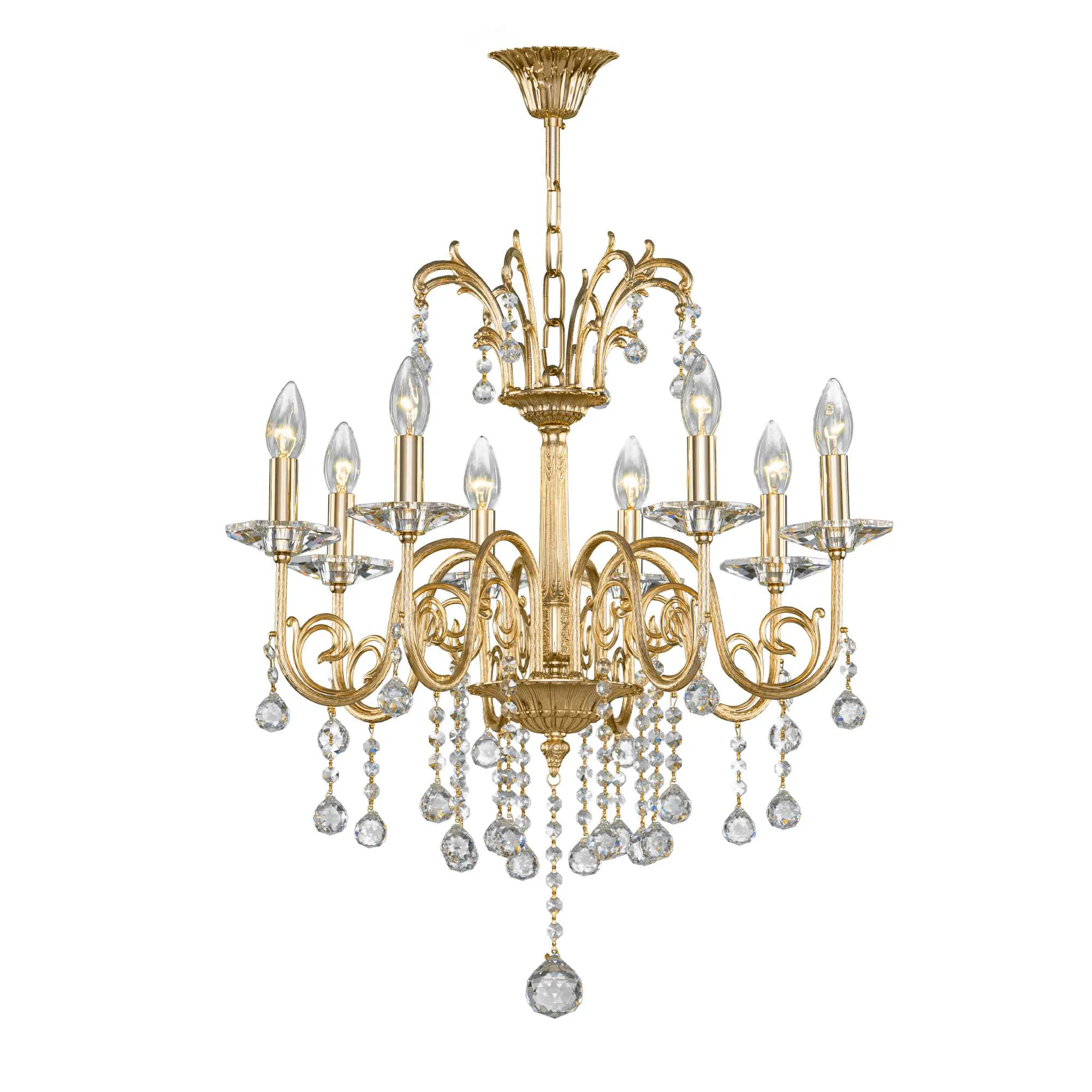 Crystal Chandelier Asfour 8 Bulbs