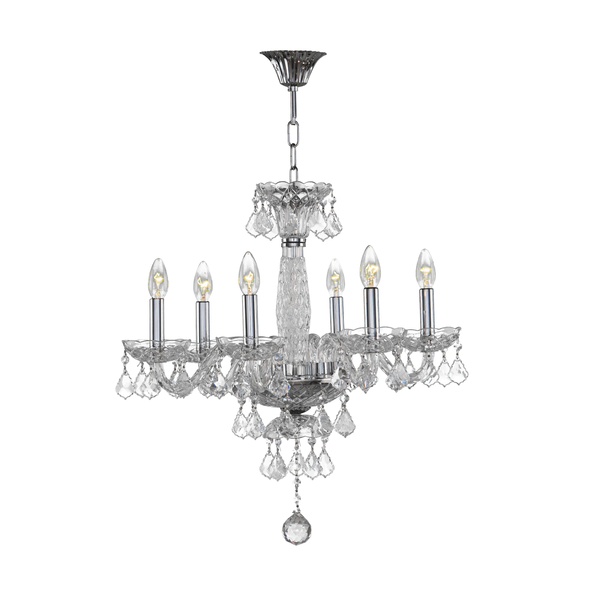 Crystal Chandelier Brand Asfour 6 Bulbs