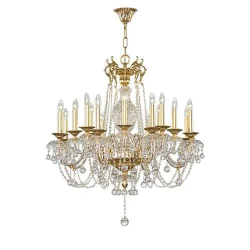 Crystal Chandeliers 16 Bulbs Gold Oxide
