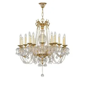 Crystal Chandeliers 16 Bulbs Gold Oxide