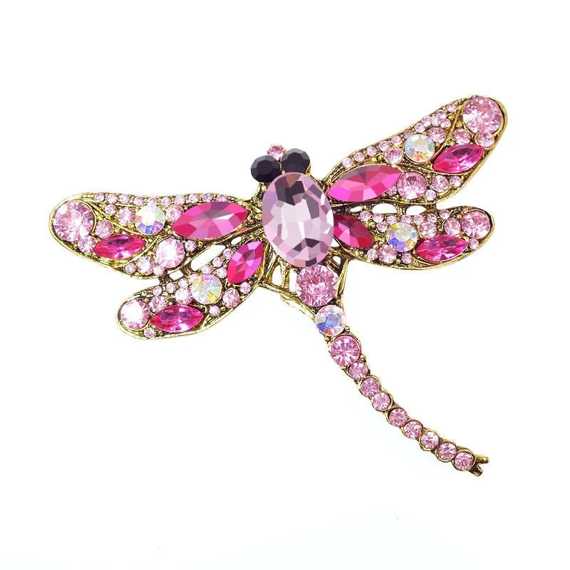 Crystal Vintage Dragonfly Broach for Women