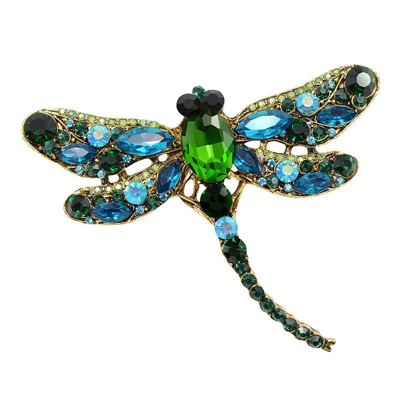 Crystal Vintage Dragonfly Broach for Women